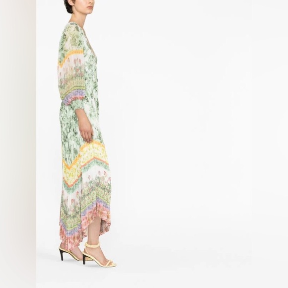 ALICE + OLIVIA | Sion Sunburst Pleated Maxi Dress NWT size 8 - Picture 3 of 7